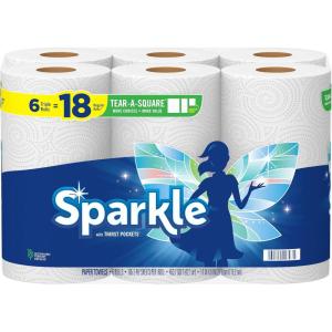 imageSPARKLE TEARASQUARE PAPER TOWELS 6 TRIPLE ROLLS