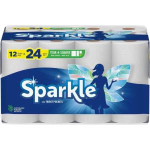 imageSparkle TearASquare Paper Towels 12 Double Rolls  24 Regular Rolls Customizable Sheet Size Paper Towel