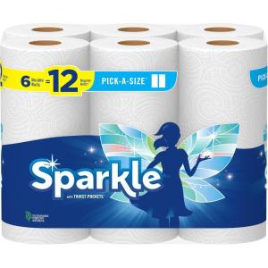 imageSparkle TearASquare Paper Towels 2 Double Rolls  4 Regular Rolls Customizable Sheet Size Paper Towel110 sheet 6 Packs