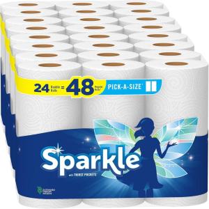 imageSparkle TearASquare Paper Towels 2 Double Rolls  4 Regular Rolls Customizable Sheet Size Paper Towel110 sheet Pack of 24