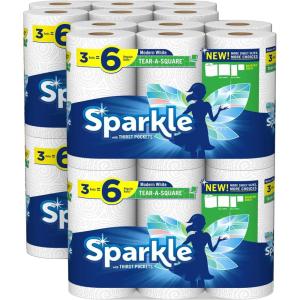 imageSparkle TearASquare Paper Towels 2 Double Rolls  4 Regular Rolls Customizable Sheet Size Paper Towel24 Count Pack of 1