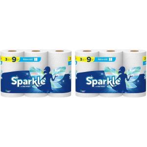imageSparkle PickASize Paper Towels 3 Triple Rolls  9 Regular Rolls Everyday Value Paper Towel With Full And Half Sheets126 sheet Pack of 6