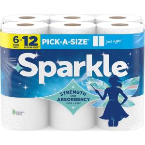 image:imageSparkle PickASize Paper Towels Spirited Prints 2 Double Rolls Strong 2 Ply Towels for Kitchen Cleanup and Everyday Messes110 sheet 6 Packs