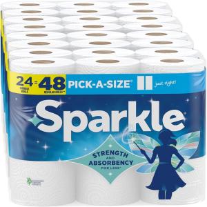image:imageSparkle PickASize Paper Towels Spirited Prints 2 Double Rolls Strong 2 Ply Towels for Kitchen Cleanup and Everyday Messes24 Double Rolls Pack of 1