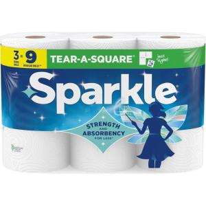 image:imageSparkle PickASize Paper Towels Spirited Prints 2 Double Rolls Strong 2 Ply Towels for Kitchen Cleanup and Everyday Messes3 Triple Rolls Pack of 1