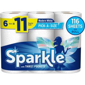 image:imageSparkle PickASize Paper Towels Spirited Prints 2 Double Rolls Strong 2 Ply Towels for Kitchen Cleanup and Everyday Messes6 Count Pack of 1